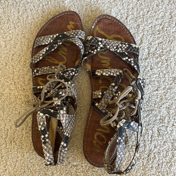 Sam Edelman Snakeskin Lace Up Sandal - Picture 6 of 7